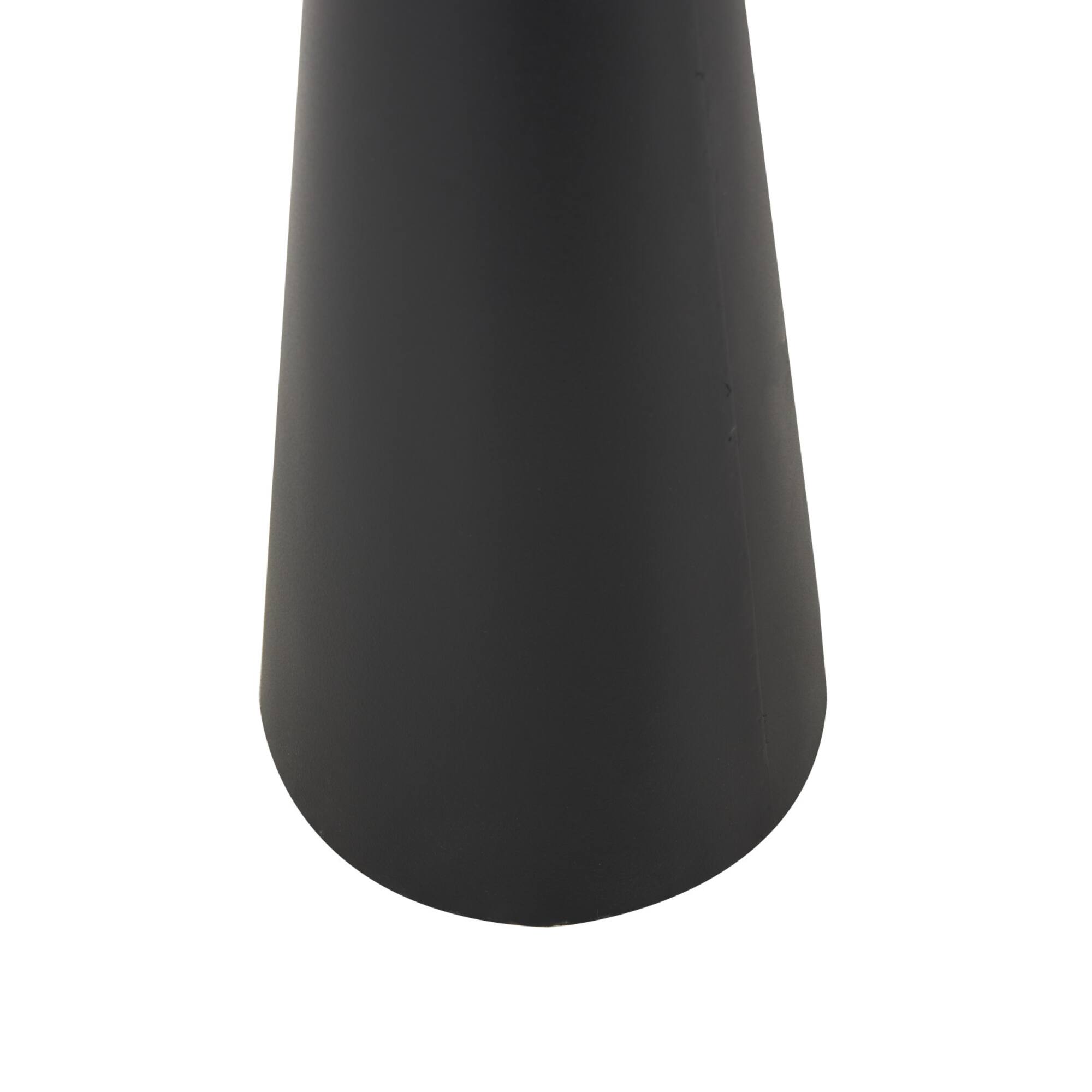 32.5" Black Metal Art Deco Fluted Decorative Vase